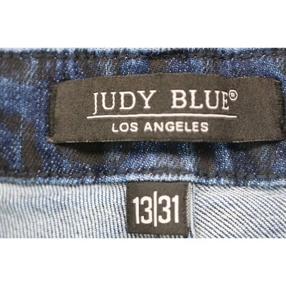 Blue Leopard Print Women Jeans - Picture 7 of 13